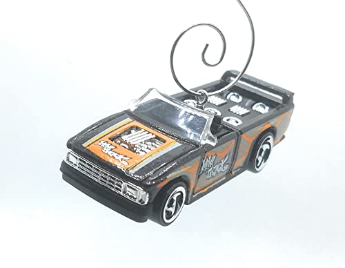 Chevy S-10 Mini Truck Lowered Black Orange Christmas Ornament