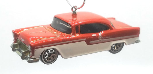 1955 Chevy Orange White Christmas Ornament