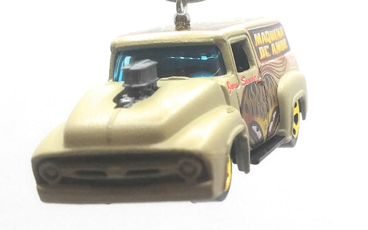1956 Ford Panel Truck Beige Heart Black Red Decal Christmas Ornament