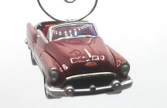 1953 Buick Super Convertible Maroon/Dark Red Interior Christmas Ornament