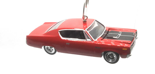 1970 AMC Rebel Machine Red Black Christmas Ornament