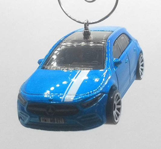 2019 Mercedes-Benz A-Class Blue/White Stripe Christmas Ornament