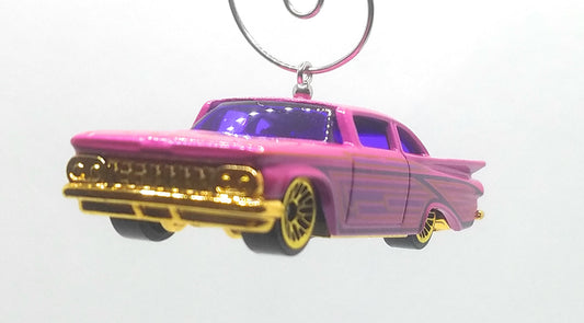 1959 Chevy Impala Pink/Purple Decals Christmas Ornament