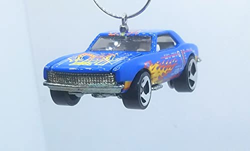 1967 Chevy Camaro Blue with Flames Christmas Ornament