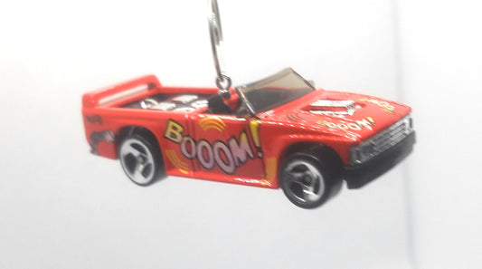 Lowered Mini Truck Red Booom Christmas Ornament