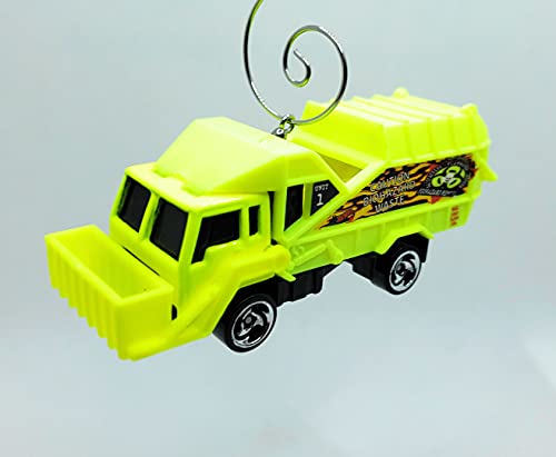 Garbage Trash Truck Yellow Christmas Ornament