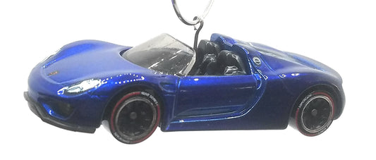 Porsche 918 Spyder Converible Blue Christmas Ornament