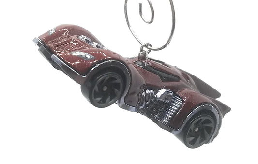 Batmobile Arkham Asylum Maroon Black Christmas Ornament