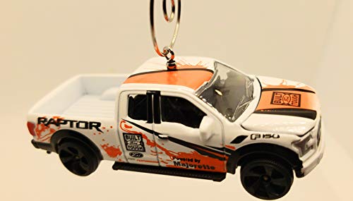 Ford F-150 Raptor  White Orange Christmas Ornament