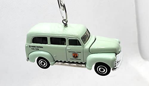 1950 Chevy Surburban Forest Service Green Christmas Ornament