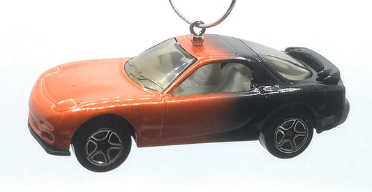 Mazda RX-7 Orange Black Christmas Ornament