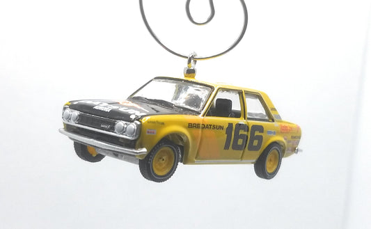 1973 Datsun 510 4-Door Sedan Yellow #166 Christmas Ornament