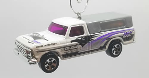 1979 Ford F-150 Race Truck White Purple Christmas Ornament