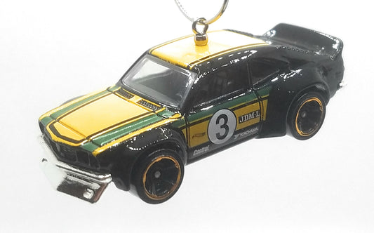 Mazda RX-3 Black Yellow Christmas Ornament