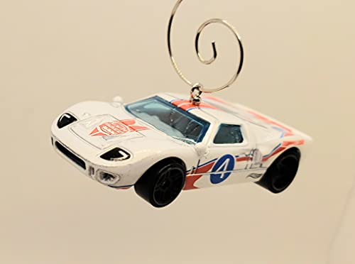 Ford GT-40 Race Car  White Christmas Ornament