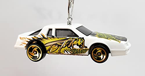 Chevy Monte Carlo Stock Car White Yellow Jacket Christmas Ornament