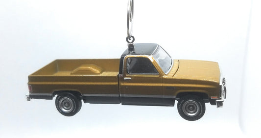 1984 GMC Sierra Classic Pickup Truck Gold Black Christmas Ornament