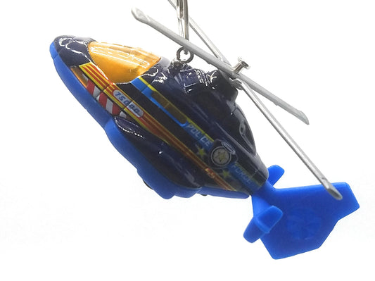 Sea Rescue Helicopter Police Force Blue Christmas Ornament