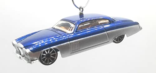 1963 Jaguar Mark X Blue Silver Christmas Ornament