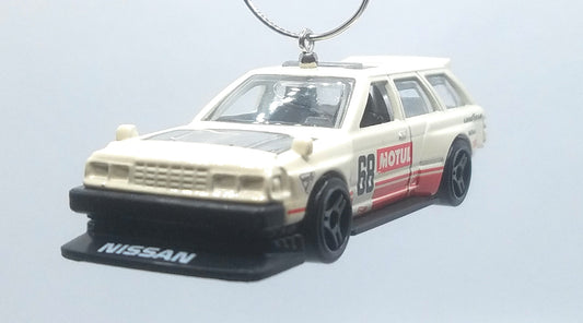 Nissan Maxima Drift Car White/Red Decals Christmas Ornament