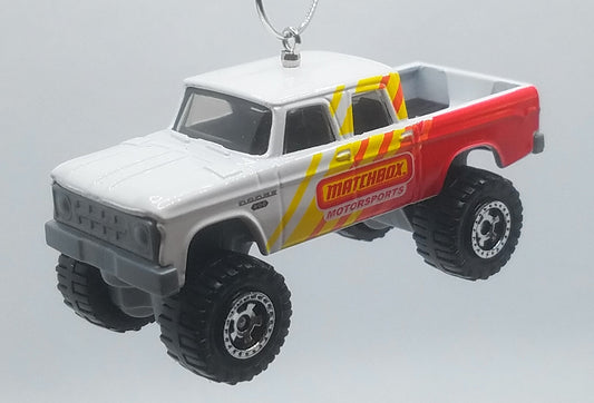 1968 Dodge D200 Truck White Red Yellow Christmas Ornament
