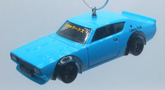 Nissan Skyline 2000 GT-R Blue Black Christmas Ornament