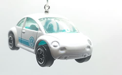 Volkswagen Beetle White Blue Logo Christmas Ornament