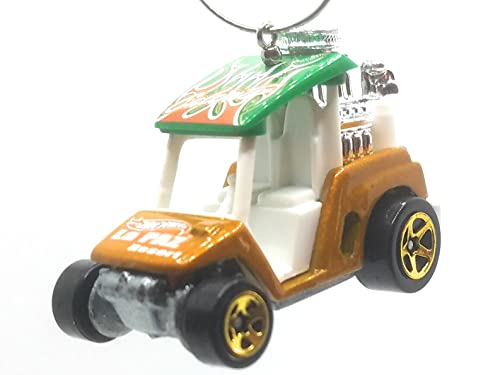 Golf Cart Fore Wheeler Gold Green White Christmas Ornament