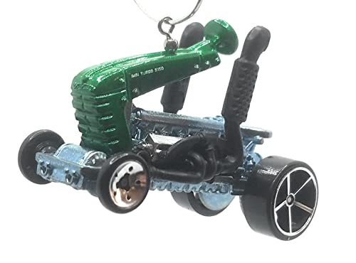 Tractor Dragster Green Black Christmas Ornament