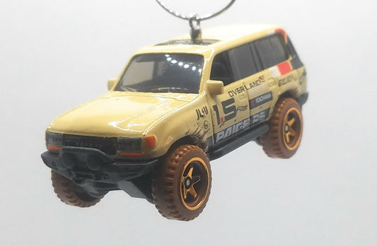 Toyota Land Cruiser 80 Beige/Brown Wheels Christmas Ornament