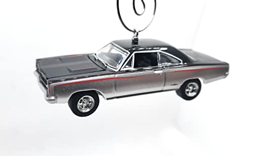 1968 Plymouth GTX Black Silver Christmas Ornament