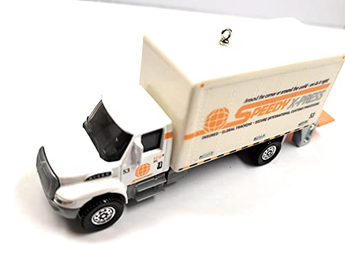 International Moving Delivery Box Truck White Christmas Ornament