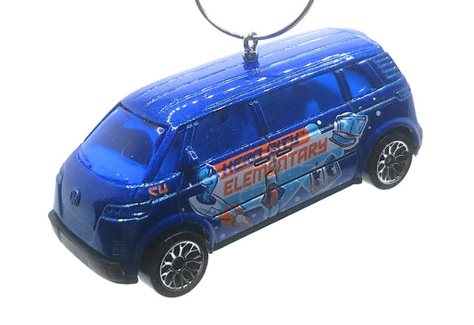 Volkswagen Microbus Blue Orange Christmas Ornament