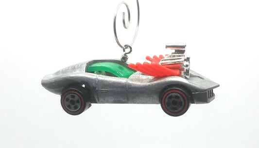 Chevy Corvette Concept Silver Metal Christmas Ornament