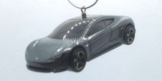 Tesla Roadster Grey Christmas Ornament
