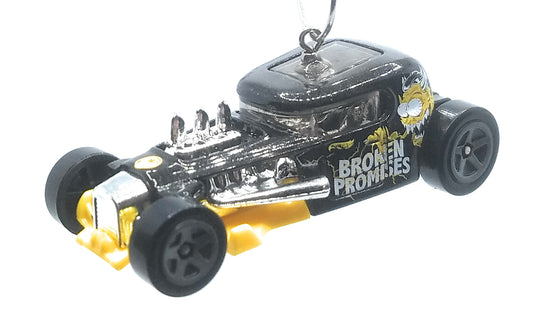 Mod Rod Hot Rod Black Yellow Christmas Ornament