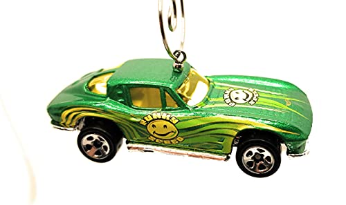 1966 Chevy Corvette Stingray Green Smiley Christmas Ornament