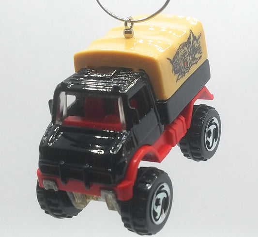 Mercedez-Benz Unimog Truck Black Red Beige Christmas Ornament