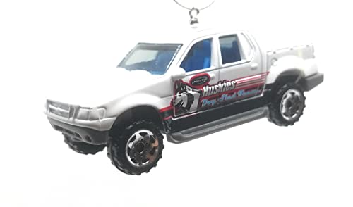 Ford Explorer Sport Trac Dog Sled Team White Christmas Ornament