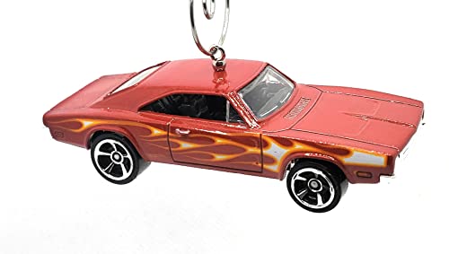 1969 Dodge Charger 500 Red Flames Christmas Ornament