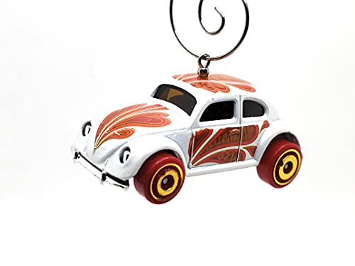 Volkswagen Bug Beetle White Red Christmas Ornament