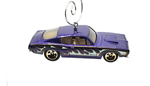 1968 Plymouth Barracuda Hemi Purple Flames Christmas Ornament