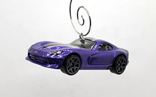 Dodge Viper Purple White and Black Stripe Christmas Ornament