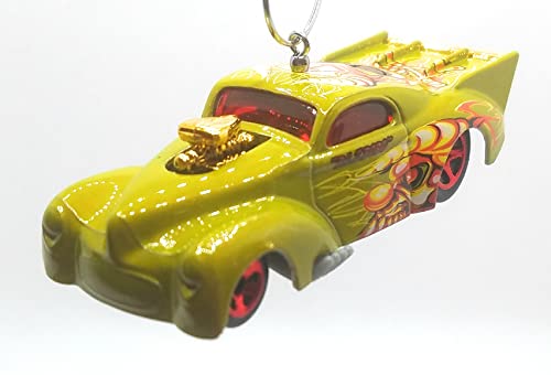 1941 Willys Green Red Skulls Christmas Ornament