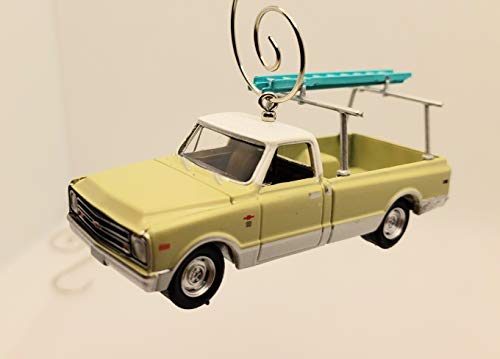 1970 Chevy C-10 Work Truck  Blue Green White Christmas Ornament